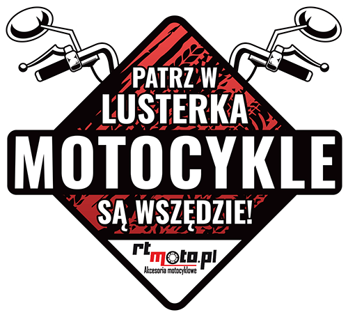 Wlepka RTmoto.pl - patrz w lusterka - czerwona